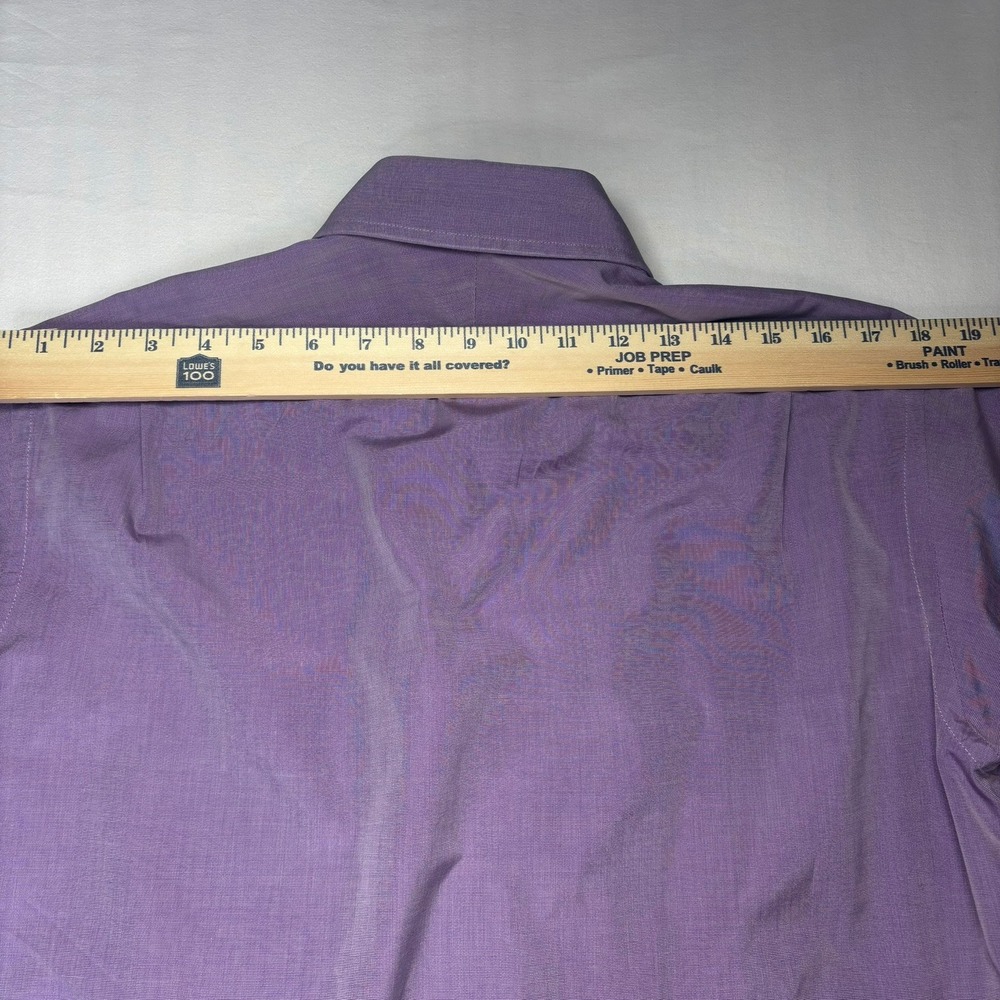 Hilditch & Key Dress‎ Shirt Mens 15R Purple Long Sleeve Cotton Saks England VTG - Picture 6 of 10